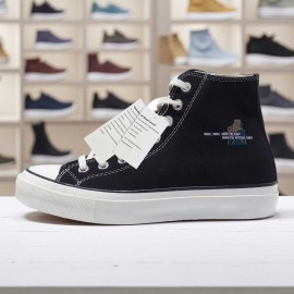 1pc Agatha All Along High-Top Sneakers - Breathable, Non-Slip, Thick Sole, Round Toe, Lace-Up Casual Shoes with Witchcraft Journey Design, Black & White, Unisex for Everyday Wear, Casual Footwear | Stylish High Tops | Durable Rubber Sole