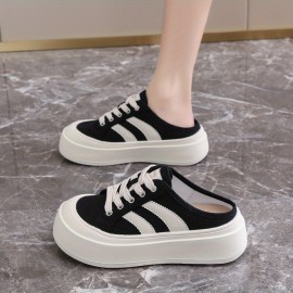 Beige Canvas Sneakers with White Laces - Round Toe, Rubber Sole, All-Season Comfort Shoes for Casual Attire, Casual Footwear | Round Toe Sneakers | Rubber Sole Shoes