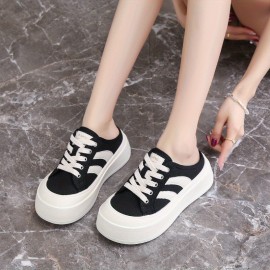 Beige Canvas Sneakers with White Laces - Round Toe, Rubber Sole, All-Season Comfort Shoes for Casual Attire, Casual Footwear | Round Toe Sneakers | Rubber Sole Shoes