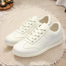 Women's Lightweight Flat Shoes - Slip-On Flats with Cushioned Insole, Soft PU Lining - Pastel Pink/White/ - Everyday & Formal - All-Season Comfortable Casual Shoes, Comfy Shoes