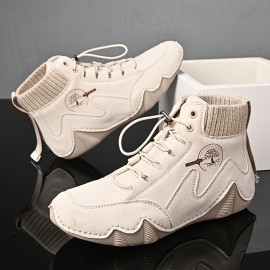 Trendy Soft Sole Non-slip Sneakers - Women's Solid Color Lace Up Flat Wear-resistant Shoes plus size