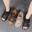 Men's Black Brown Grey Summer Sandals - Slip-On Casual Streetwear Flip Flops with Adjustable Straps, Super Fiber Synthetic & Rubber Sole for Vacation, Daily Wear