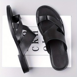 Summer New Arrival Plus Size Casual Cool Slippers 2025 Men's Comfortable Leisure Home Toe Closed Sandals Outdoor Beach Shoes, Relaxed Vacation Footwear, 11 Sizes Available,