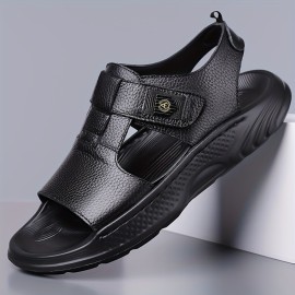 Men's Black -like with Adjustable Strap & Buckle - Non-Slip Rubber Sole, PU Cushioned Insole - Slip-On/Clip-On Beach Shoes for Summer, Casual, Pool, Boat - Lightweight Comfortable Dress (No Laces)
