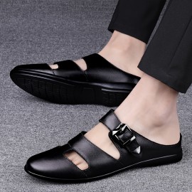 Men'S Stylish Summer Sandals - Comfortable Lightweight Soft Sole, Faux Upper with Adjustable Buckle Strap, Open Toe Design, Black & Brown Options, Beach Shoes for Men, Available in Sizes 37-46