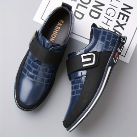 Men's Casual Business Shoes, Ultra-Thin Synthetic Upper, Rubber Sole, Closure, Round Toe - Suitable for All Seasons