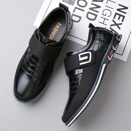 Men's Casual Business Shoes, Ultra-Thin Synthetic Upper, Rubber Sole, Closure, Round Toe - Suitable for All Seasons