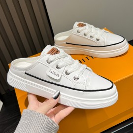 Summer Women's Slip-On Korean Style Commuter Sandals - Lightweight Casual Shoes with Round Toe, Breathable Upper & EVA Cushioned Insole, Low-Top Versatile Design for All-Season Wear, Sandals for Wide Feet, Stylish Slipons, Durable EVA Sole