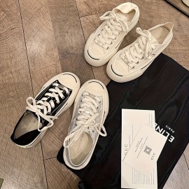 Women'S Chunky Platform Shoes - Slip-On/Lace-Up Closure, Cushioned Insole & Non-Slip Rubber Sole - White Casual Sneakers for Everyday, Office, Parties - Easy-Clean Shoes for All-Day Comfort, Ladies Sneakers, Party Footwear, Round Toe Design, Durable Traction Footwear, Office Footwear, Classic Design, Comfortable Lining, Comfortable Footwear, Fashion Lovers