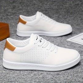 [Vintage Sneakers] Comfortable Men's Vintage Casual Sneakers | Low-Top Lace-Up Shoes with Side Pockets, Breathable Fabric Lining, Durable PVC Sole, and Stylish Brown Accents for All-Day Wear